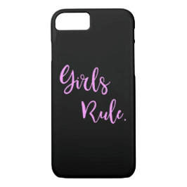 Girls Rule Typografy, Cool Black Case-Mate iPhone Hülle