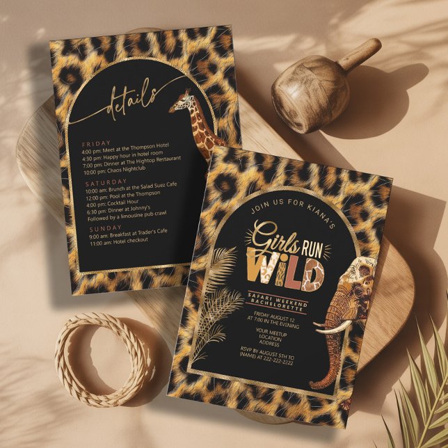 Girls Run Wild Safari Bachelorette Weekend ID1148 Einladung (Von Creator hochgeladen)