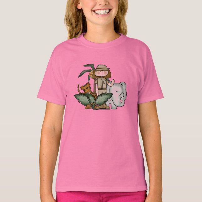 Girls Safari Animals T-Shirt (Vorderseite)