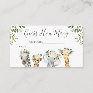 Girls Safari Tiere schätzen die Anzahl der Kartene Begleitkarte