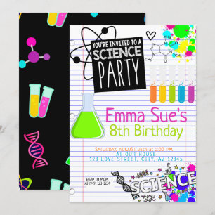 Girl's Science Labrador Scientist Party Geburtstag Einladung