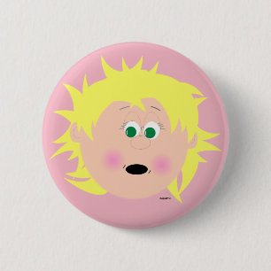 Girls sehen Blonde Green Eyes Kapskids Button Abze