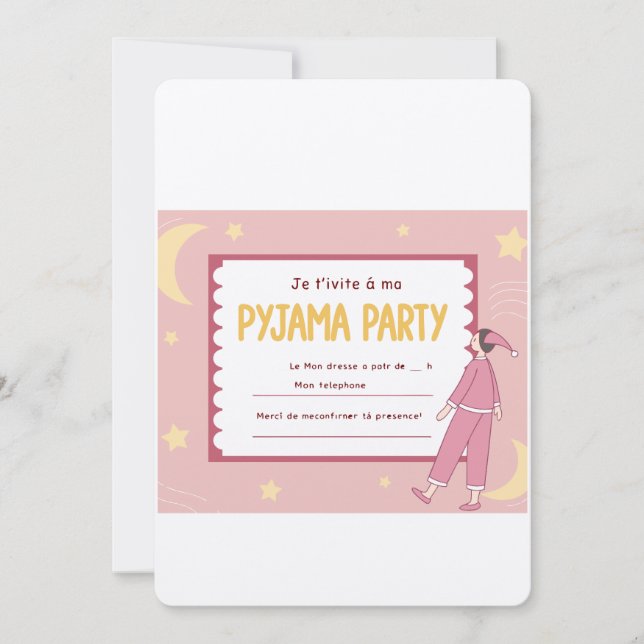 Girls Sleepover Birthday Invite Einladung (Vorderseite)