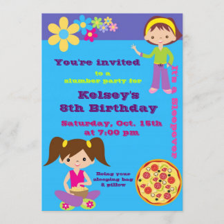 Girls Sleepover Pajama Slumber Party Einladung