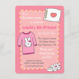Girls Slumber Geburtstagsparty, Sleepover Pajama Einladung