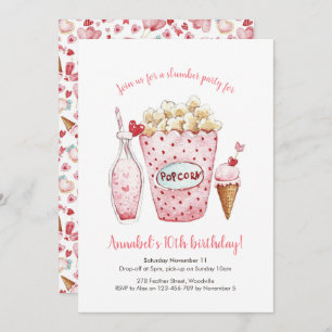 Girls Slumber Party Hört Geburtstag Einladung