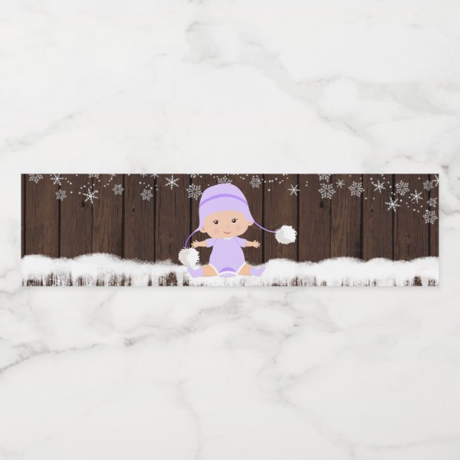 Girls Snowflake Baby Dusche Wasserflaschen Labels Wasserflaschenetikett (Einzelnes Label)