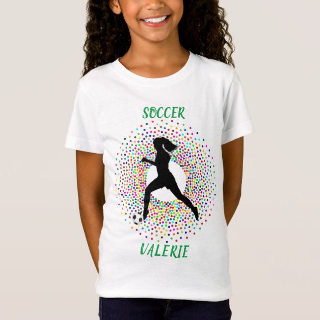 Girls Soccer Color Burst T - Shirt (Vorderseite)