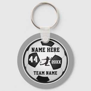 Girls Soccer Gastgeschenken, grau, schwarz und wei Schlüsselanhänger