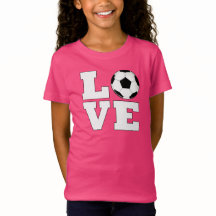 Girls Soccer LIEBE Niedlich Soccer Player T - Shir