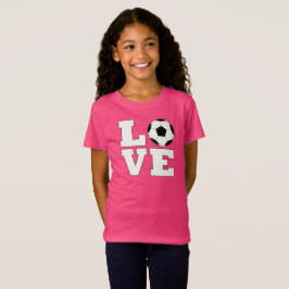 Girls Soccer LIEBE Niedlich Soccer Player T - Shir T-Shirt