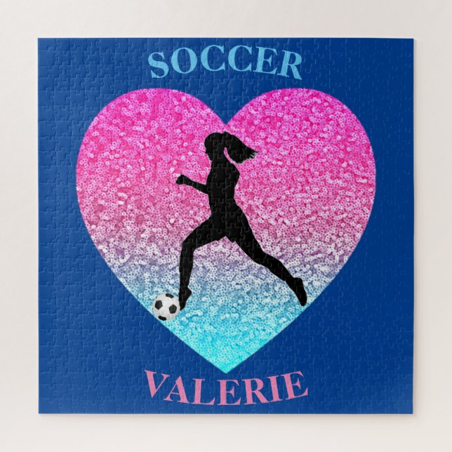 Girls Soccer Personalisiert Jigsaw Puzzle (Vertikal)