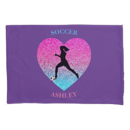 Girls Soccer Personalisiert Lila Pillowcase Kissenbezug