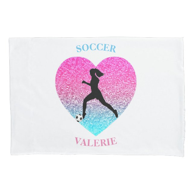Girls Soccer Personalisiert Pillowcase Kissenbezug (Vorderseite)