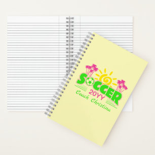 Girls Soccer Sunshine Palm Trees Notizbuch