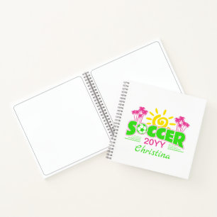 Girls Soccer Sunshine Palm Trees Notizbuch