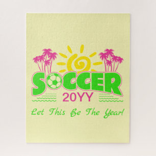 Girls Soccer Sunshine Palm Trees Puzzle