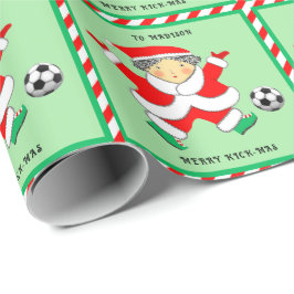 Girls Soccer Weihnachtsfeiertag Geschenkpapier
