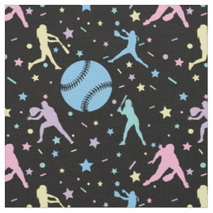 Girls Softball - Frauen Spieler mit Sternen Stoff