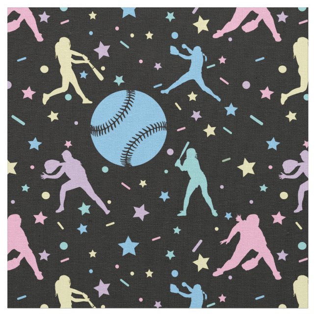 Girls Softball - Frauen Spieler mit Sternen Stoff (Nahaufnahme)