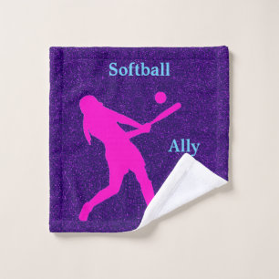 Girl's Softball Lila SparkleHandtuch Waschlappen