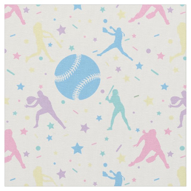 Girls Softball Player Stars Stoff (Nahaufnahme)