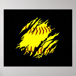 Girls Softball Stitches Fastpitch Gear Poster