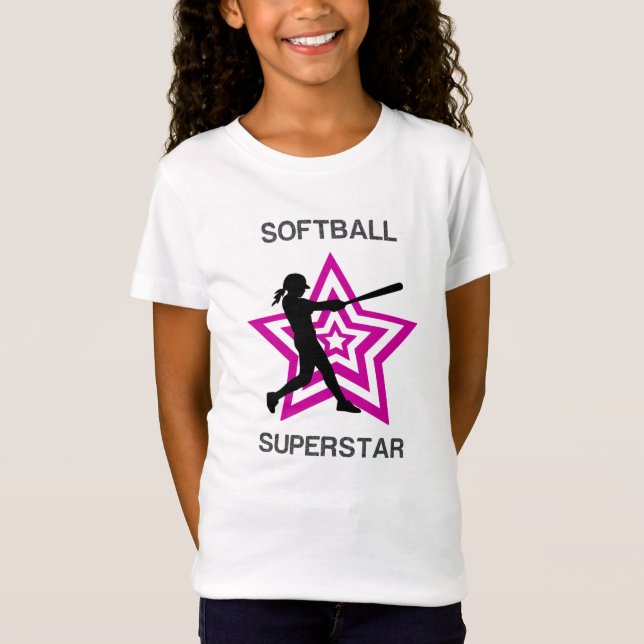 Girls Softball Superstar T - Shirt (Vorderseite)