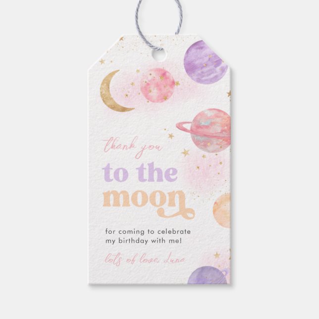 Girl's Space Danke Tags Geschenkanhänger (Vorderseite)