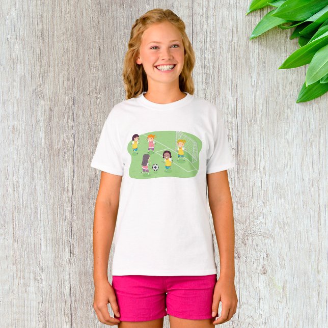 Girls spielen Fußball-T - Shirt (Von Creator hochgeladen)