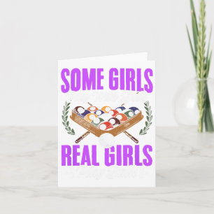 Girls spielen mit Snooker Pool-Spielern Girl Billi Karte