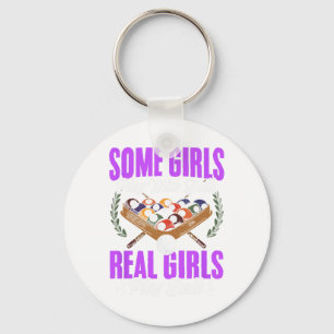 Girls spielen mit Snooker Pool-Spielern Girl Billi Schlüsselanhänger