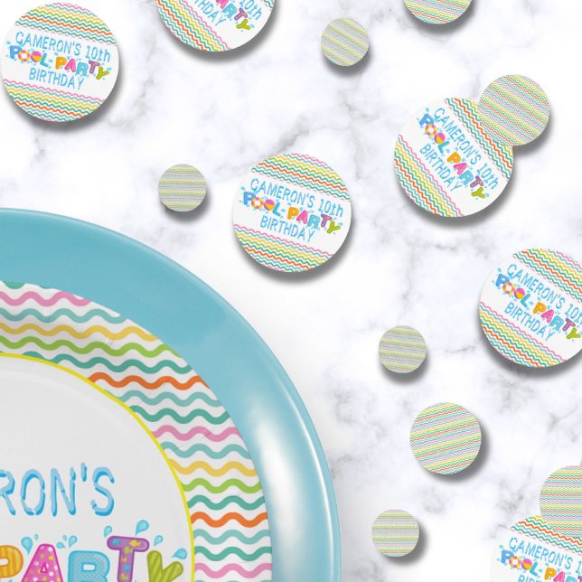 Girls Splash Pool Party Geburtstag Konfetti (Colorful Girls Splash Pool Party Birthday Confetti)