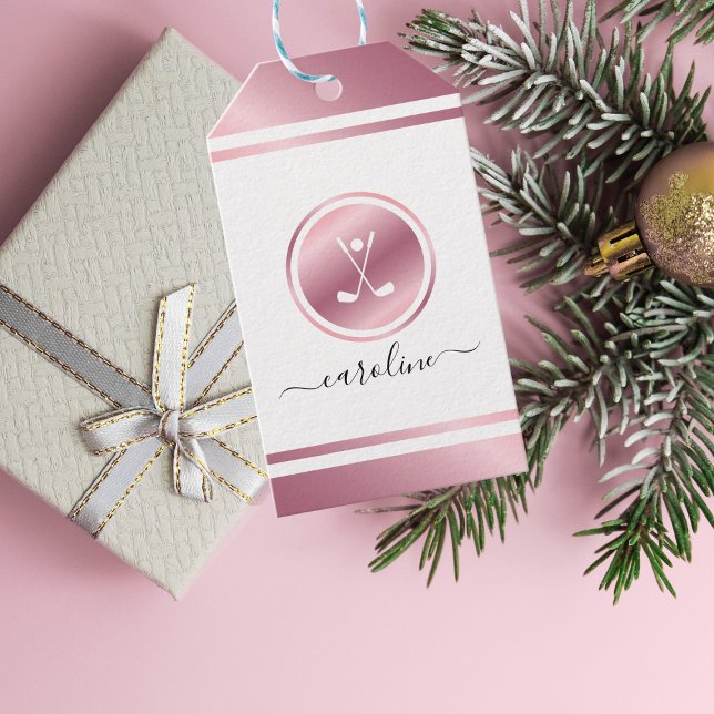 Girls Sports Golf Pink Rose Golfer Name Geschenkanhänger (Von Creator hochgeladen)