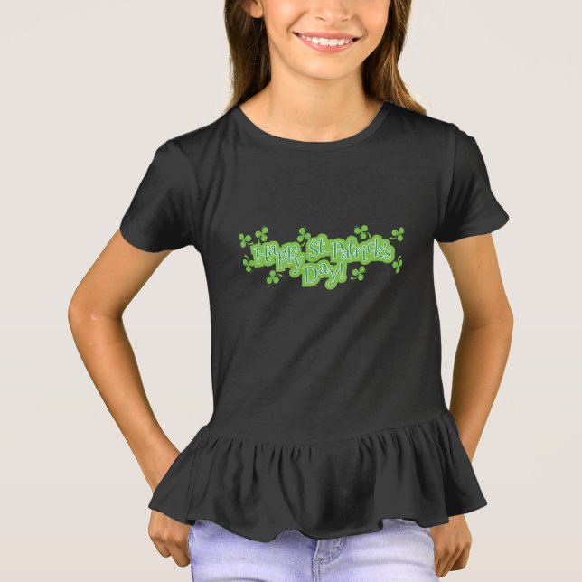 Girls St Patrick's Day Ruffle Shirt (Vorderseite)