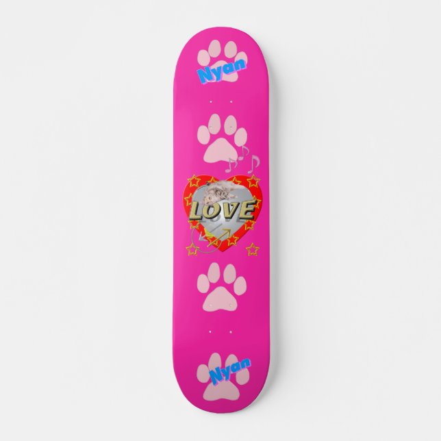 Girls Star ♡ LIEBE Nyan Pink Skateboard (Vorne)