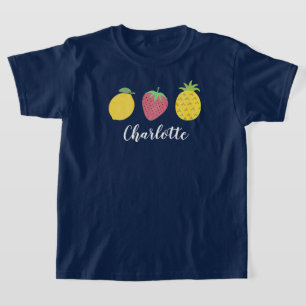 Girl's Summer Tropical Fruit Trio T - Shirt