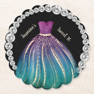 Girls Sweet 16 Ombre Kleid und Rhinestones Untersetzer