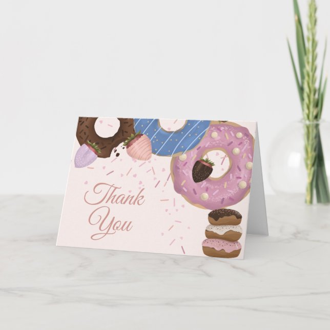 Girls Sweet Donut Pastel Geburtstag Dankeskarte (Vorderseite)