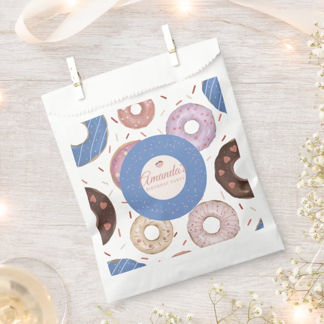 Girls Sweet Donut Pastel Geburtstag Geschenktütchen (Ausgeschnitten)
