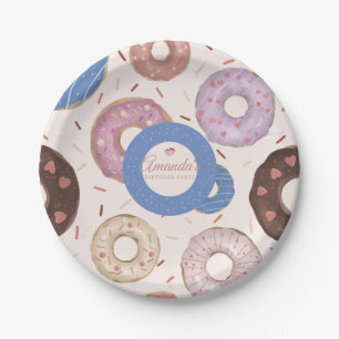 Girls Sweet Donut Pastel Geburtstag Pappteller