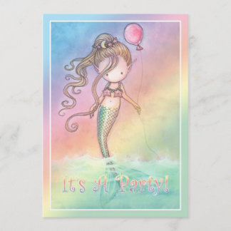 Girls Sweet Mermaid Geburtstagsparty Einladungen
