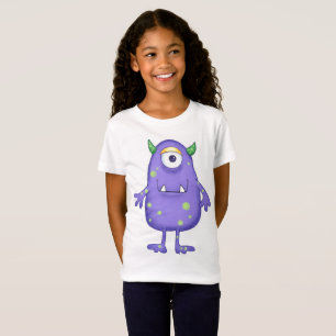 Girls T - Shirt - Grünes Gepunktetes Monster