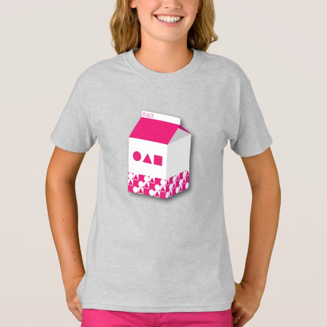 Girl's T - Shirt Milk Box Circle, Triangle & Squar (Vorderseite)