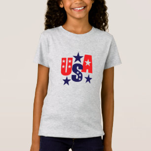 Girls T - Shirt-Patriotic T - Shirt