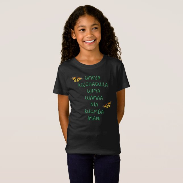 Girl's Tee Shirt Kwanzaa Principles (Vorne ganz)