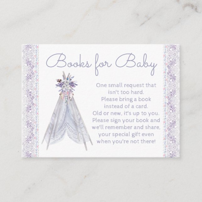 Girls Teepee Tribal Bringen Sie eine Buchkarte mit Begleitkarte (Vorderseite)