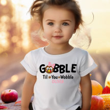 Girls Thanksgiving Cute Turkey Gobble Name