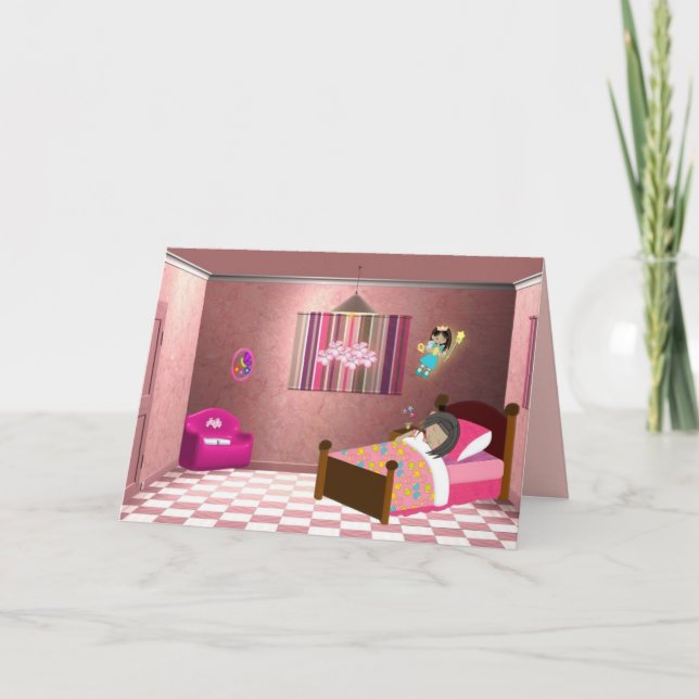 Girls Tooth Fairy Card 2 Karte (Vorderseite)