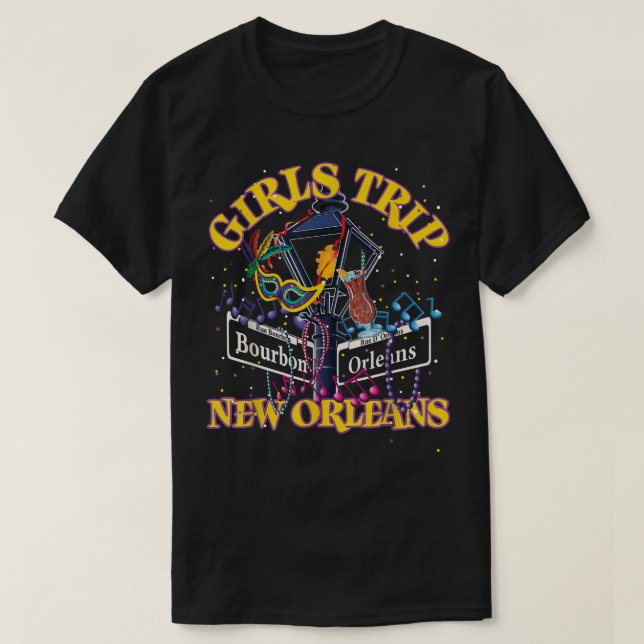 Girls Tour New Orleans Bridal Junggeselinnen-Absch T-Shirt (Design vorne)